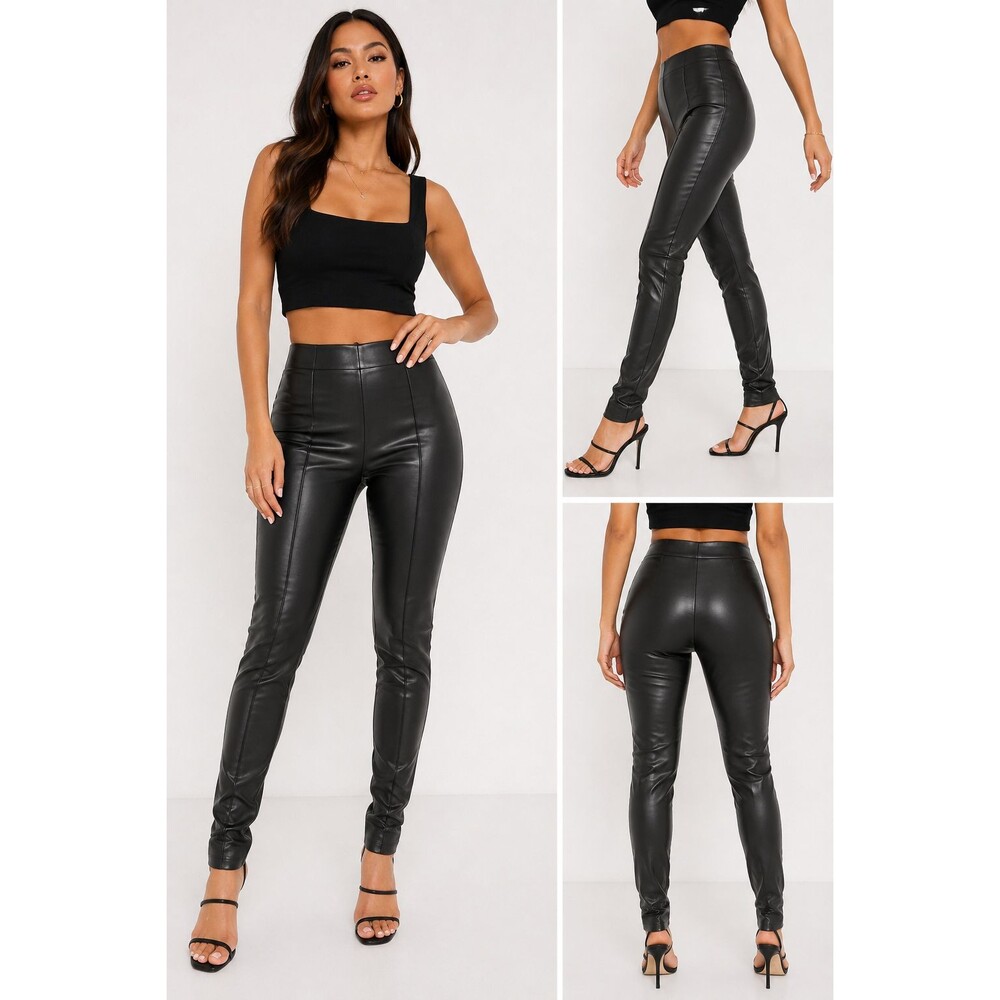 ASOS Design Black Faux Leather High Rise Skinny Pants Leggings Women’s US 10